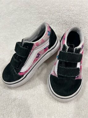 Vans Toddler Old Skool V Shoes butterfly dream print pink white size 5.5 girls